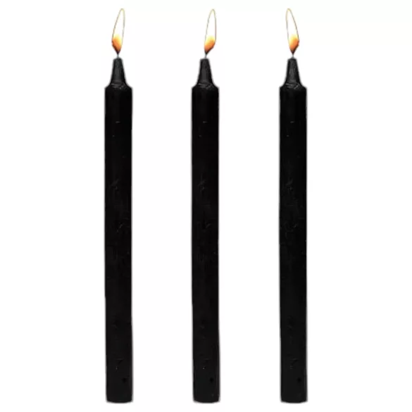 Dark Dippers Fetish - lichaamskaarsen set - paraffine zwart (3 stuks)