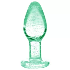   Booty Sparks Glow in the Dark S - glazen buttplug (transparant)