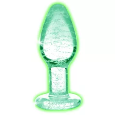   Booty Sparks Glow in the Dark L - glazen buttplug (transparant)
