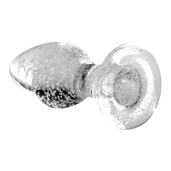 Booty Sparks Glow in the Dark L - glazen buttplug (transparant)