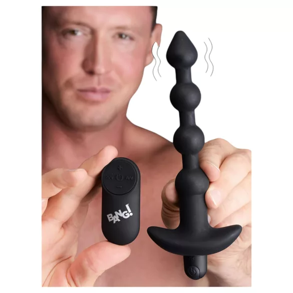 Bang! - Oplaadbare anale radio vibrator (zwart)