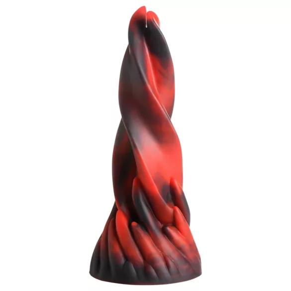 Creature Cocks Hell Kiss - gedraaide siliconen dildo - 19 cm (rood)