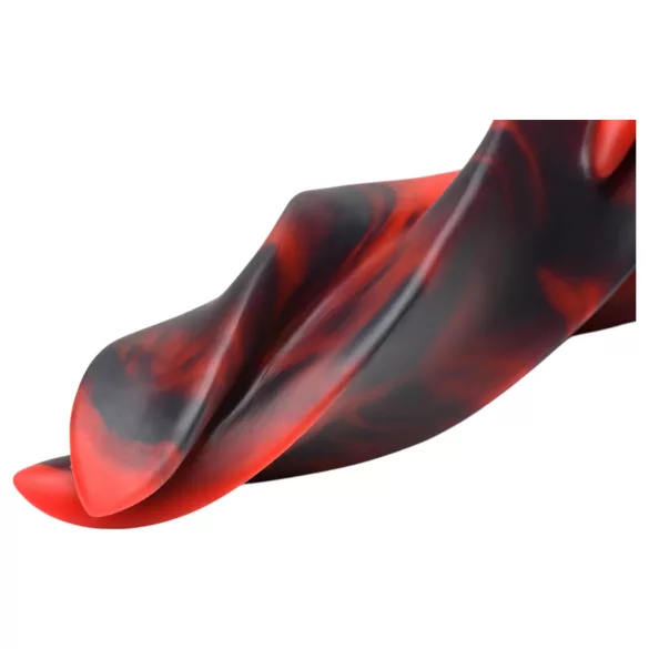 Creature Cocks Hell Kiss - gedraaide siliconen dildo - 19 cm (rood)