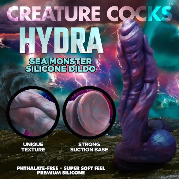 Creature Cocks Hydra - siliconen dildo - 27cm - paars