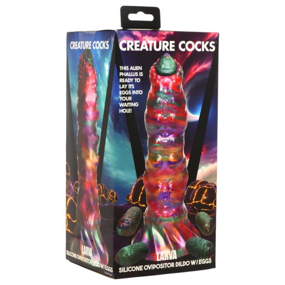 Creature Cocks Larva - ovipositor dildo - alien - siliconen - regenboog