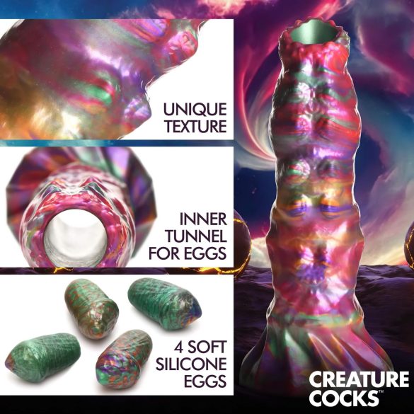 Creature Cocks Larva - ovipositor dildo - alien - siliconen - regenboog