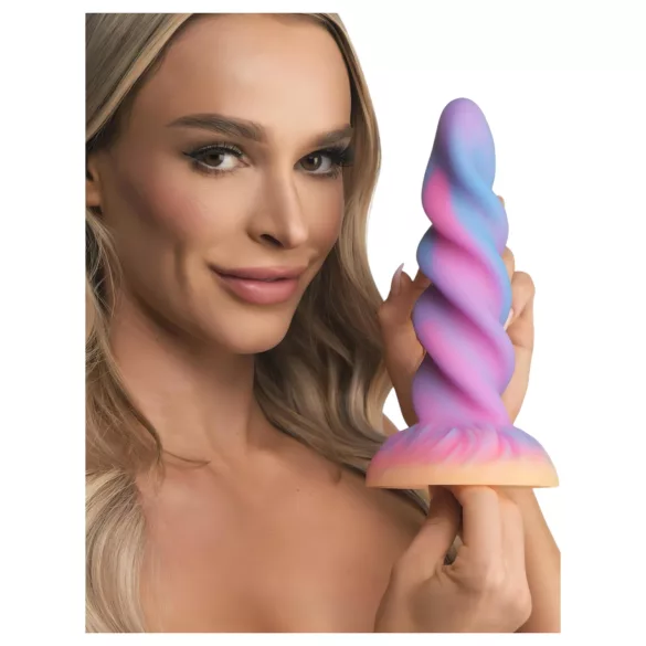 Creature Cocks Moon Rider - oplichtende eenhoorn dildo - siliconen - paars roze