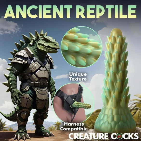 Creature Cocks Stegosaurus - dildo - siliconen - 20cm - groen