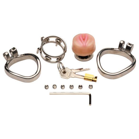 XR Brands - penis kooi met kunst vagina - zilver