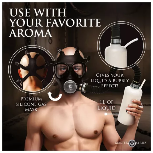XR Brands - 2in1 zuigmasker en aroma-inhalator - zwart