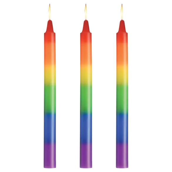 XR Brands - BDSM speellkaarsen - regenboog (3 stuks)