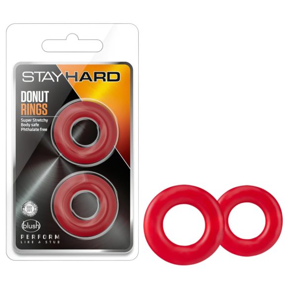 Stay Hard - penisring set - rood