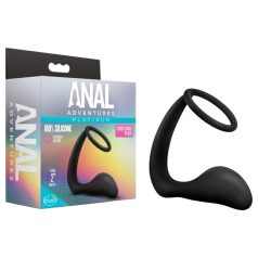Analavonturen Platinum - anaal dildo met penisring (zwart)
