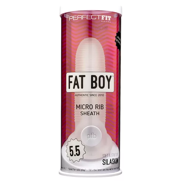 Perfect Fit - Fat Boy Micro Ribbed - penishuls (15 cm, wit)