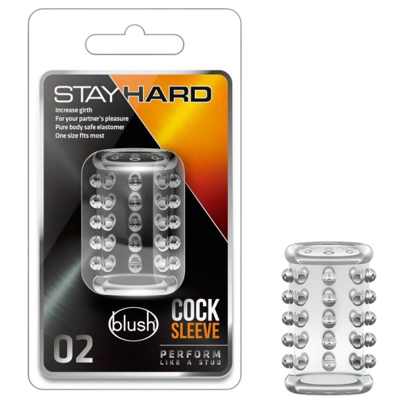 Stay Hard - penis sleeve met stippen - transparant