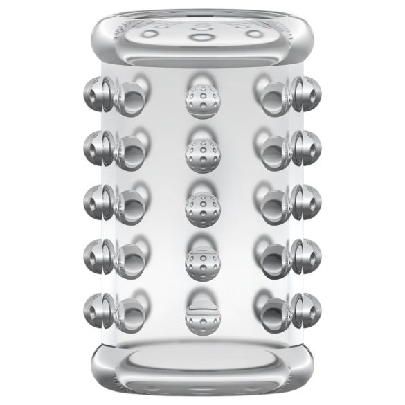 Stay Hard - penis sleeve met stippen - transparant