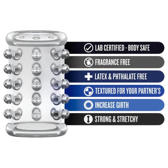 Stay Hard - penis sleeve met stippen - transparant