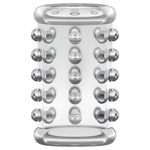 Stay Hard - penis sleeve met stippen - transparant