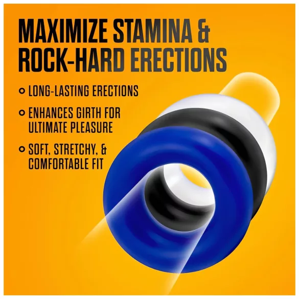 Stay Hard - penisring set - 3 stuks - multicolor