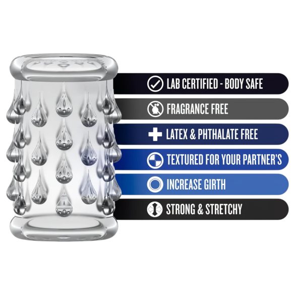 Stay Hard - penis sleeve met bolletjes - transparant