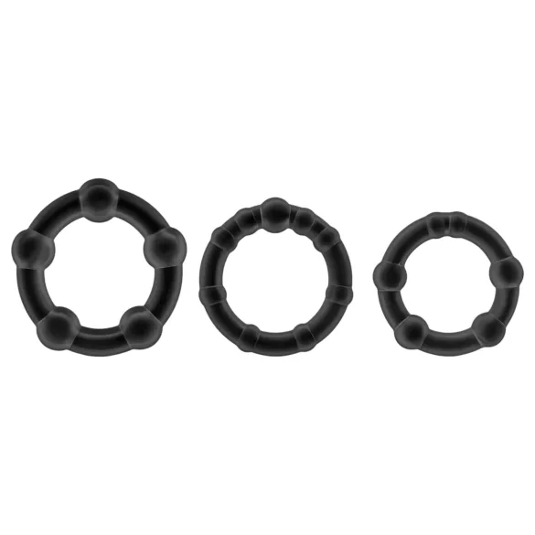 Stay Hard - penisring set - silicone - zwart