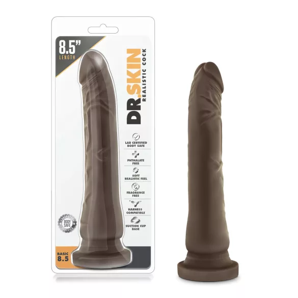 Dr. Skin 8,5 - levensechte dildo met zuignap (bruin, 20,5 cm)