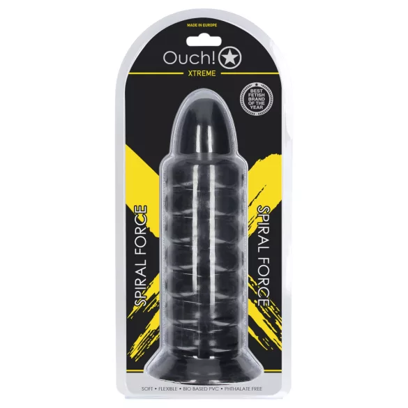 Ouch! Spiral Force - gedraaide anaalkraal (zwart) - 23,5 cm