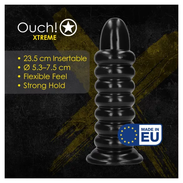 Ouch! Spiral Force - gedraaide anaalkraal (zwart) - 23,5 cm