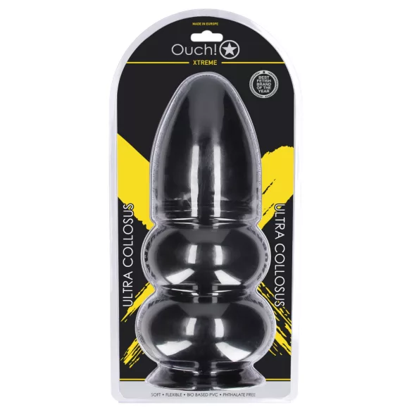 Ouch! Ultra Collosus - extra grote buttplug (zwart) - 33 cm