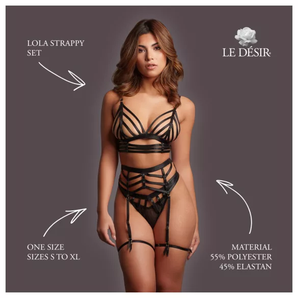Le Désir Lola - bh-set met bandjes (zwart)