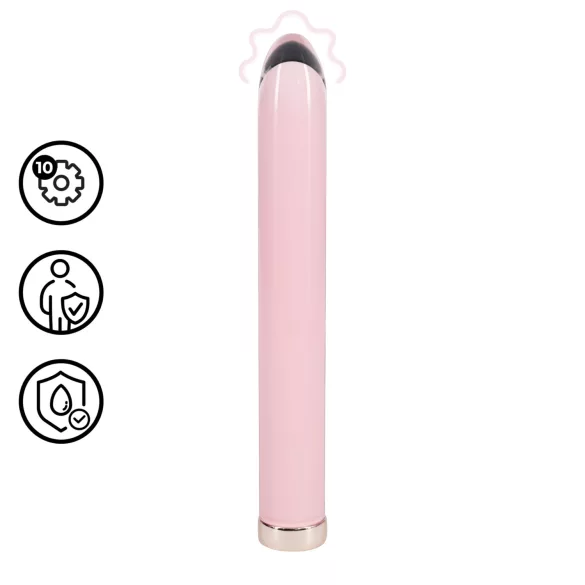 Loveline - rechte glazen vibrator (roze)