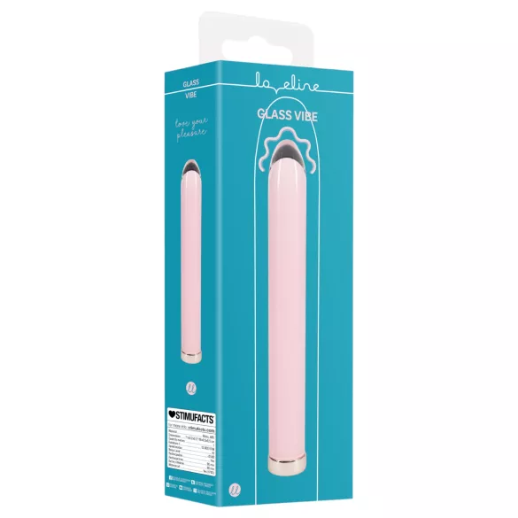 Loveline - rechte glazen vibrator (roze)