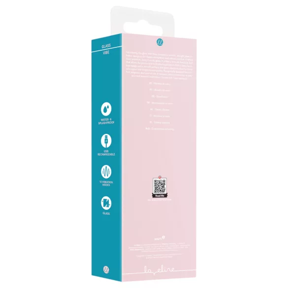 Loveline - rechte glazen vibrator (roze)
