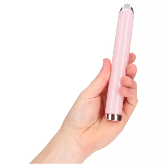 Loveline - rechte glazen vibrator (roze)