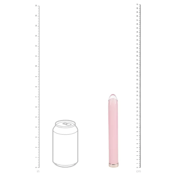 Loveline - rechte glazen vibrator (roze)