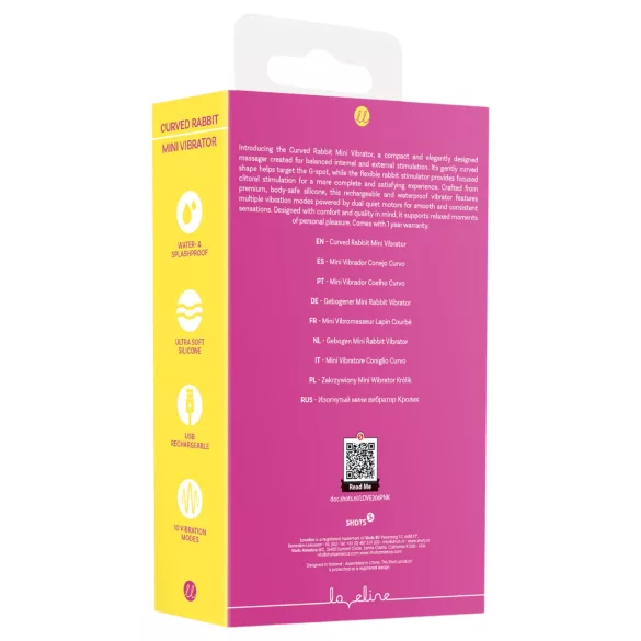 Loveline - gebogen konijnen mini-vibrator (roze)