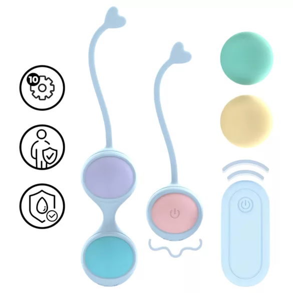 Loveline - vibrerende verstelbare geishaballen set - blauw