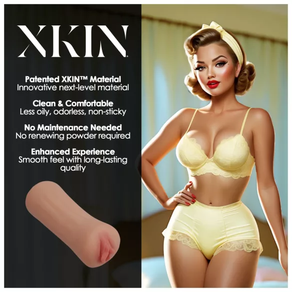 XKIN Party Slet Bettie - levensechte kunstvagina‑masturbator (natuurkleur)