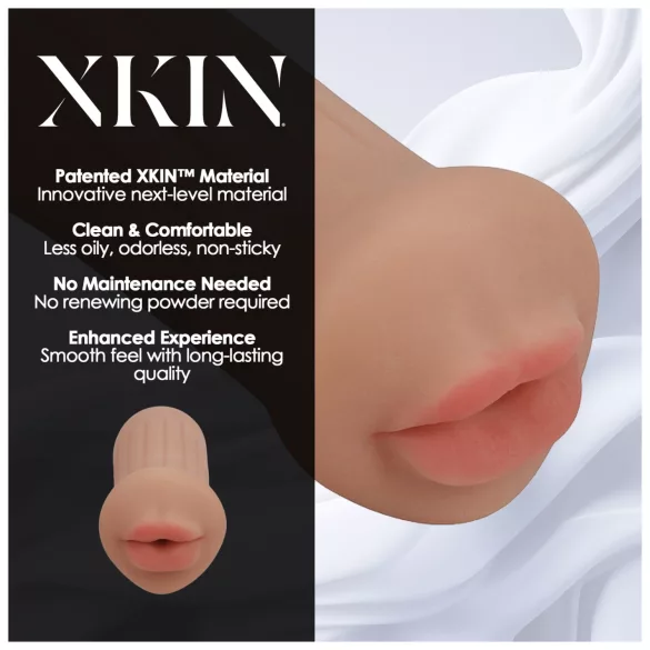 XKIN - kunstmond-masturbator - S (donker naturaalkleurig)