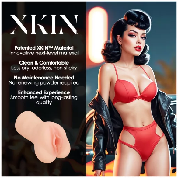 XKIN Greaser Girl Misty - levensechte kunstvagina‑masturbator (natuurkleur)