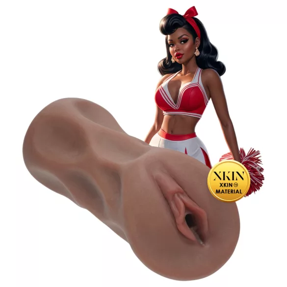 XKIN Cheerleader Cherry - levensechte kunstvagina-masturbator (donker naturel)