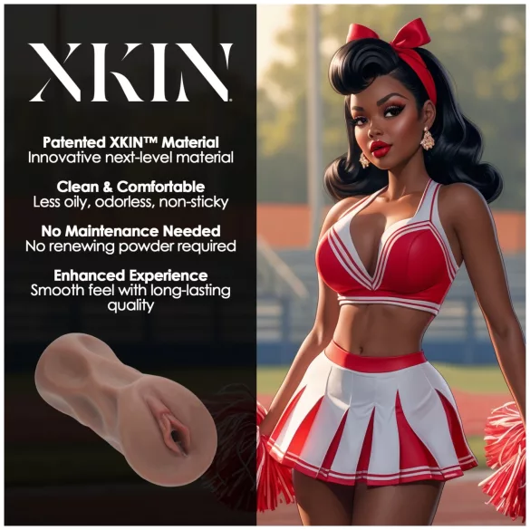 XKIN Cheerleader Cherry - levensechte kunstvagina-masturbator (donker naturel)