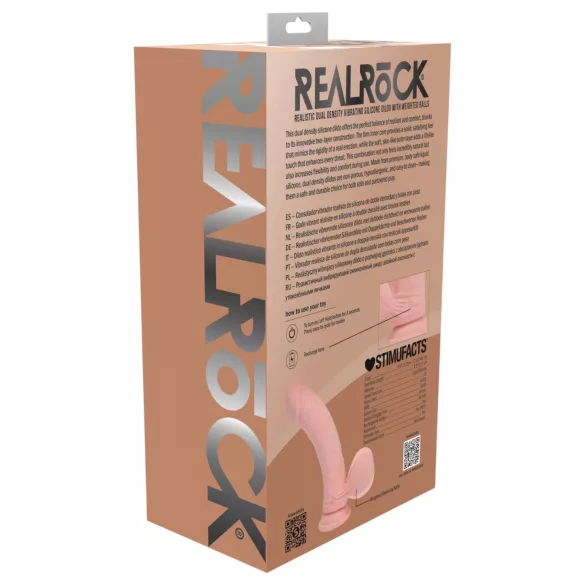 RealRock - realistische vibrator met dubbele dichtheid (huidskleur) - 15 cm