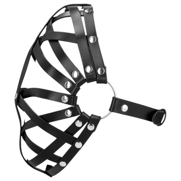 Ouch! - kunstleren kooi masker (zwart)