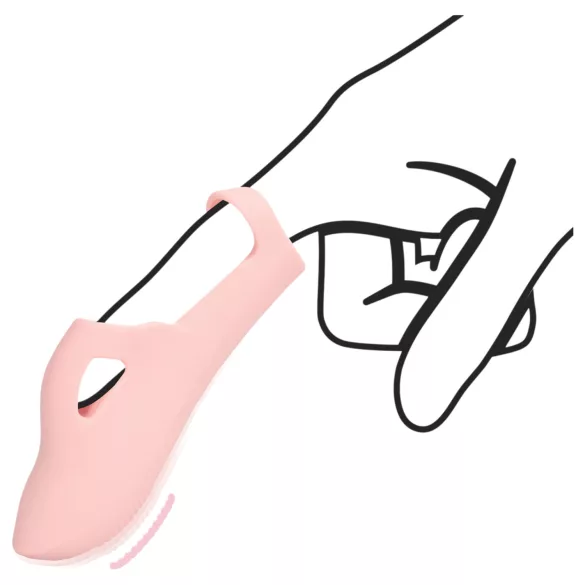 Loveline - vinger vibrator met ribbels - siliconen - roze