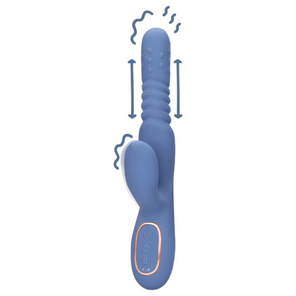 Loveline - verwarmende stoot vibrator - siliconen - blauw