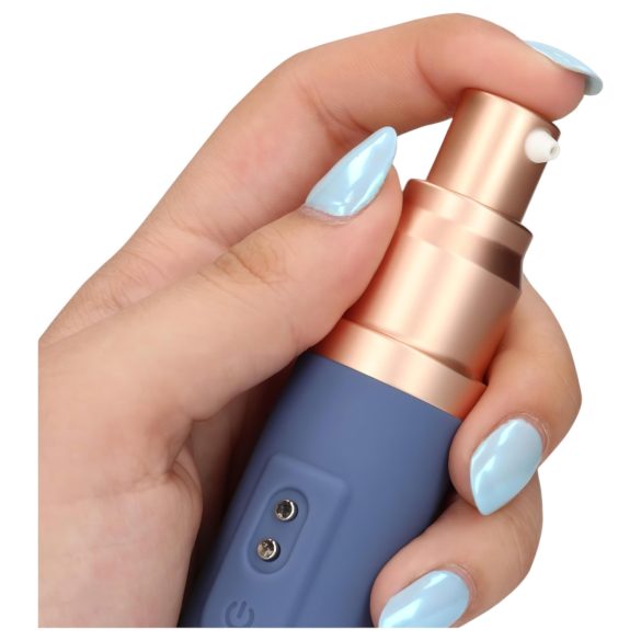 Loveline Travel - vibrator met glijmiddelreservoir - oplaadbaar - blauw