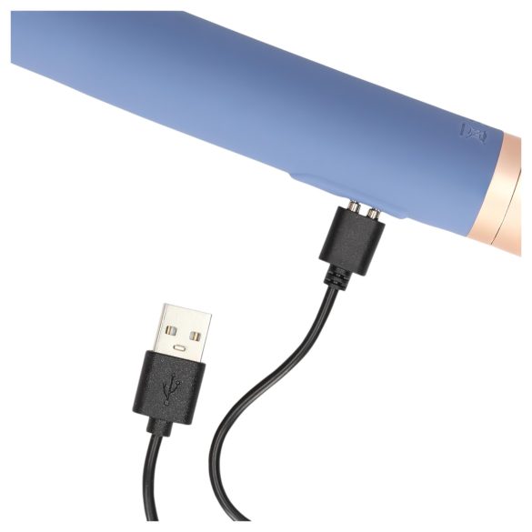 Loveline Travel - vibrator met glijmiddelreservoir - oplaadbaar - blauw