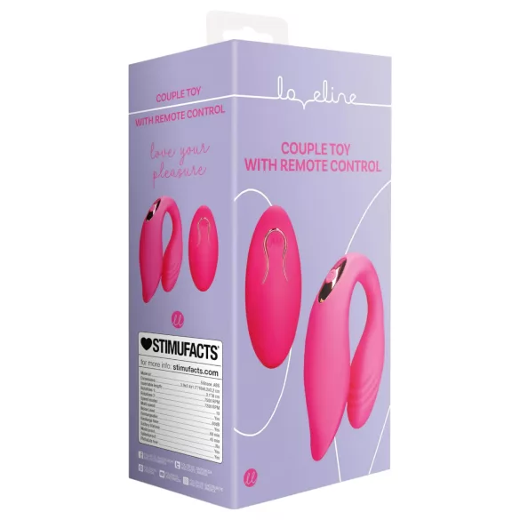 Loveline - oplaadbare koppel vibrator - afstandsbediening - silicone - roze