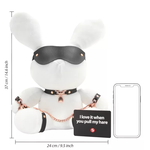 Bondage Rabbit - BDSM masker - konijnenoren - wit
